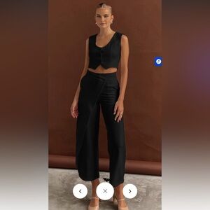 Solid Asymmetrical Straight Leg Pants Set. Never worn, still has tags.